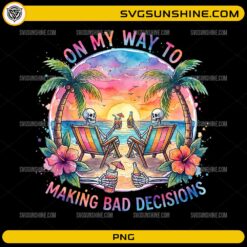 funny skeleton beach vacation making bad decisions PNG design