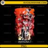Persona 2 inspired anime characters with red background and dramatic effects
