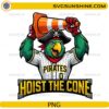 Pirates hoist the cone funny baseball parrot mascot PNG design