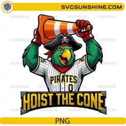 Pirates hoist the cone funny baseball parrot mascot PNG design