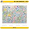 Princess fairytale seamless pattern PNG with castles and princess characters