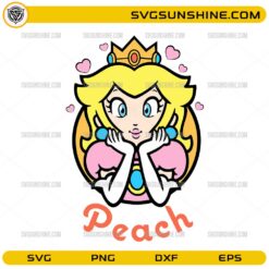 Cute Princess Peach SVG Super Mario character design