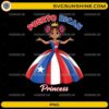 cute Puerto Rican princess girl wearing flag dress PNG design