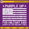 Purple Up for Military Kids SVG distressed USA flag design