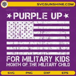 Purple Up for Military Kids SVG distressed USA flag design
