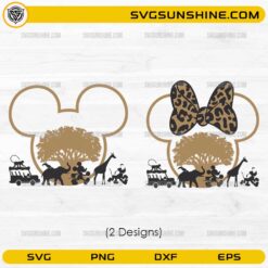 Safari Mickey SVG bundle with animal kingdom scene designs