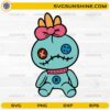 Cute Scrump SVG doll design with stitched details and bow for Cricut crafting