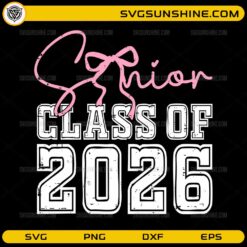 Senior Class of 2026 Coquette Bow SVG Design