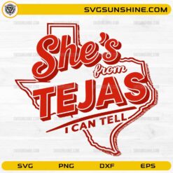 She’s From Texas SVG with Texas state outline design