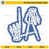 Skeleton hands forming LA sign SVG baseball inspired design