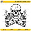skull smoking joint svg with crossed bones and bongs