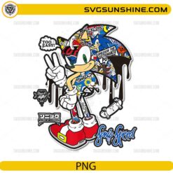 Sonic the Hedgehog Graffiti PNG &ndash; Funny Speed Cartoon Sticker Design Digital Download