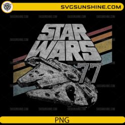 Star Wars Millennium Falcon PNG retro vintage spaceship design