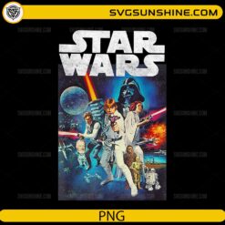 Star Wars vintage classic movie poster PNG design