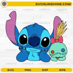 Cute Stitch and Scrump cartoon SVG design for Cricut