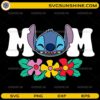 Stitch Mom floral SVG design with cute cartoon and flowers