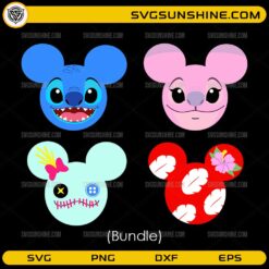 Stitch mouse head SVG bundle cute cartoon tropical designs