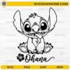 Cute Stitch outline with Ohana quote SVG design