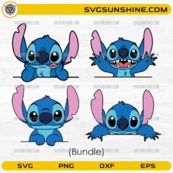 Cute Stitch SVG bundle with multiple peeking expressions for Cricut and Silhouette