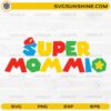 Super Gamer Mom SVG colorful retro gaming text design