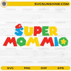 Super Gamer Mom SVG colorful retro gaming text design
