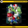 Super Mario Luigi Yoshi Toad PNG colorful gaming characters design