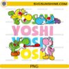 Super Mario Yoshi colorful characters cute PNG design
