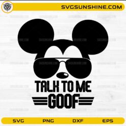 Talk to me goof SVG mouse head with sunglasses funny design