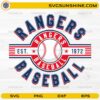 Texas Rangers baseball SVG design with vintage baseball logo and typography