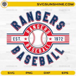Texas Rangers baseball SVG design with vintage baseball logo and typography