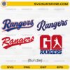 Texas Rangers SVG bundle with multiple logo and typography designs for baseball fans