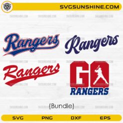 Texas Rangers SVG bundle with multiple logo and typography designs for baseball fans