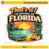 funny moving to florida beach sunset flamingo car PNG design