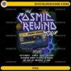 The Cosmic Rewind Tour retro cassette space mixtape PNG design