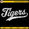 Tigers script SVG vintage distressed mascot design
