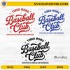 Tired Moms Baseball Club SVG bundle with red blue and black designs for baseball moms