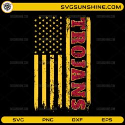 Trojans American flag SVG distressed vintage football team design