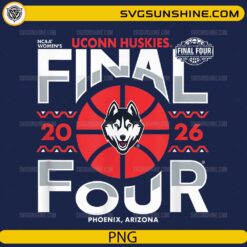 UConn Huskies Women’s Final Four 2026 Phoenix basketball PNG design