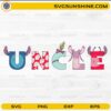Uncle stitch inspired SVG with cartoon letters and tropical design
