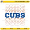 Vintage Cubs SVG retro layered text design for sports fans