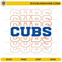 Vintage Cubs SVG retro layered text design for sports fans