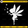 Weed fairy SVG silhouette with cannabis leaf wings fantasy design