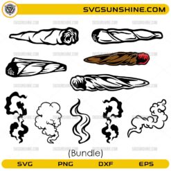 Weed joint SVG bundle with blunt and smoke clipart designs
