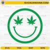 Weed smiley face SVG with cannabis leaf eyes minimalist design