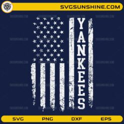 Yankees American Flag SVG | Patriotic Baseball USA Flag SVG PNG DXF EPS