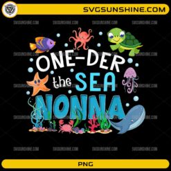 one-der the sea nonna birthday ocean animals PNG design