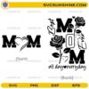 Best Mom Ever SVG bundle with floral design and MOM heart front and back