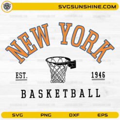 New York Basketball SVG retro sports fan design with basketball hoop and vintage typography