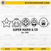 Super Mario And Co SVG featuring Mario Luigi Princess Peach Boo and star design