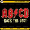 ABCD Rock The Test SVG vintage teacher student school design